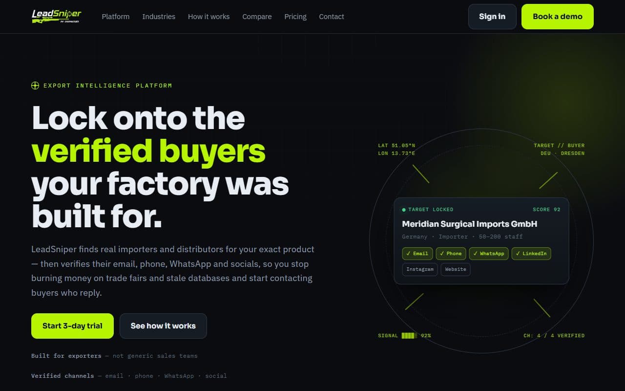 LeadSniper — the leadsniper.campaignex.co homepage