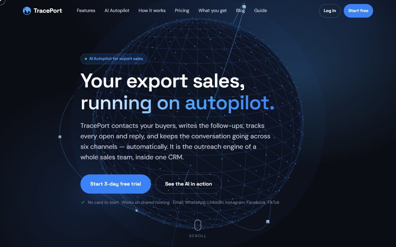 TracePort — the traceport.campaignex.co homepage